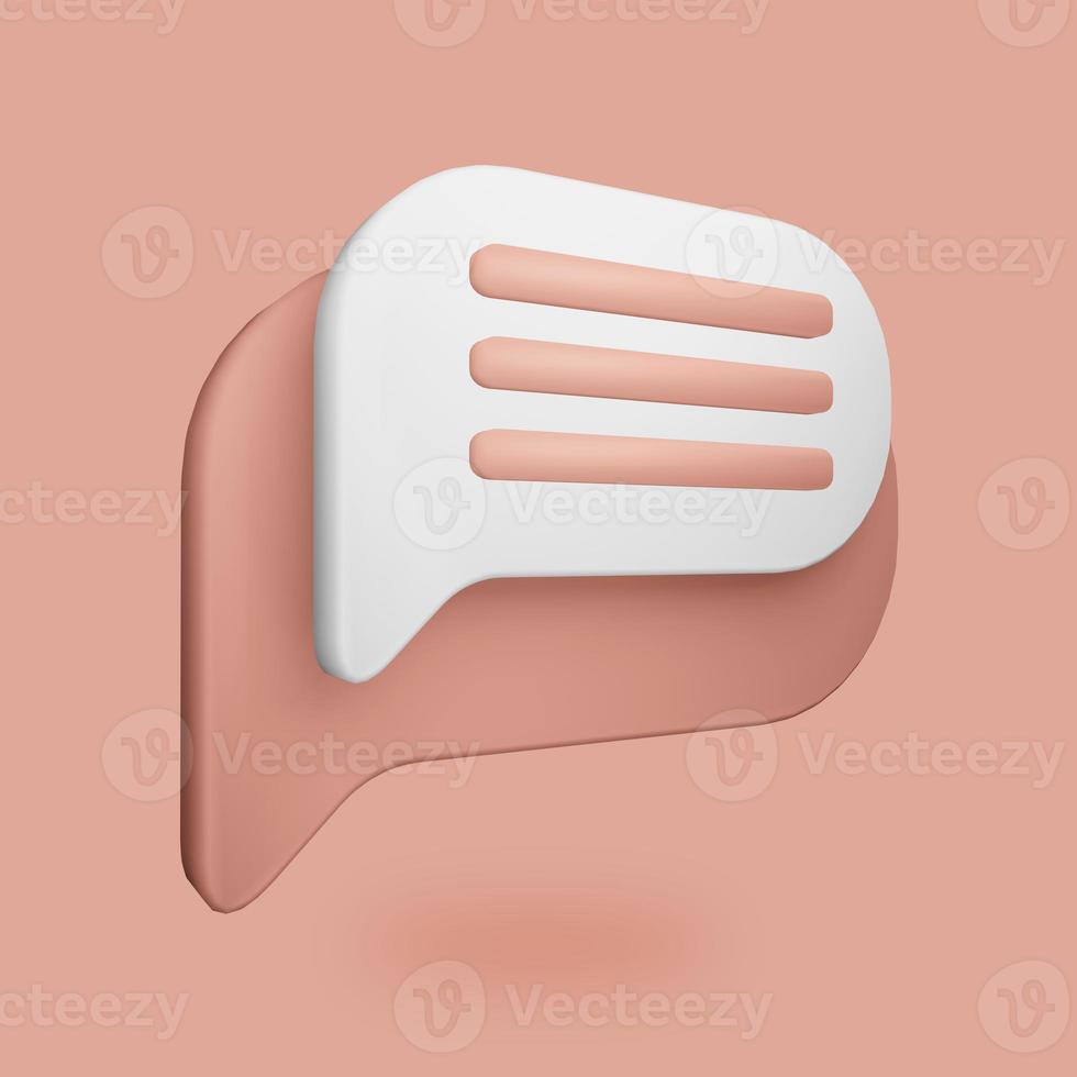 3D Render Bubble Chat Cream photo