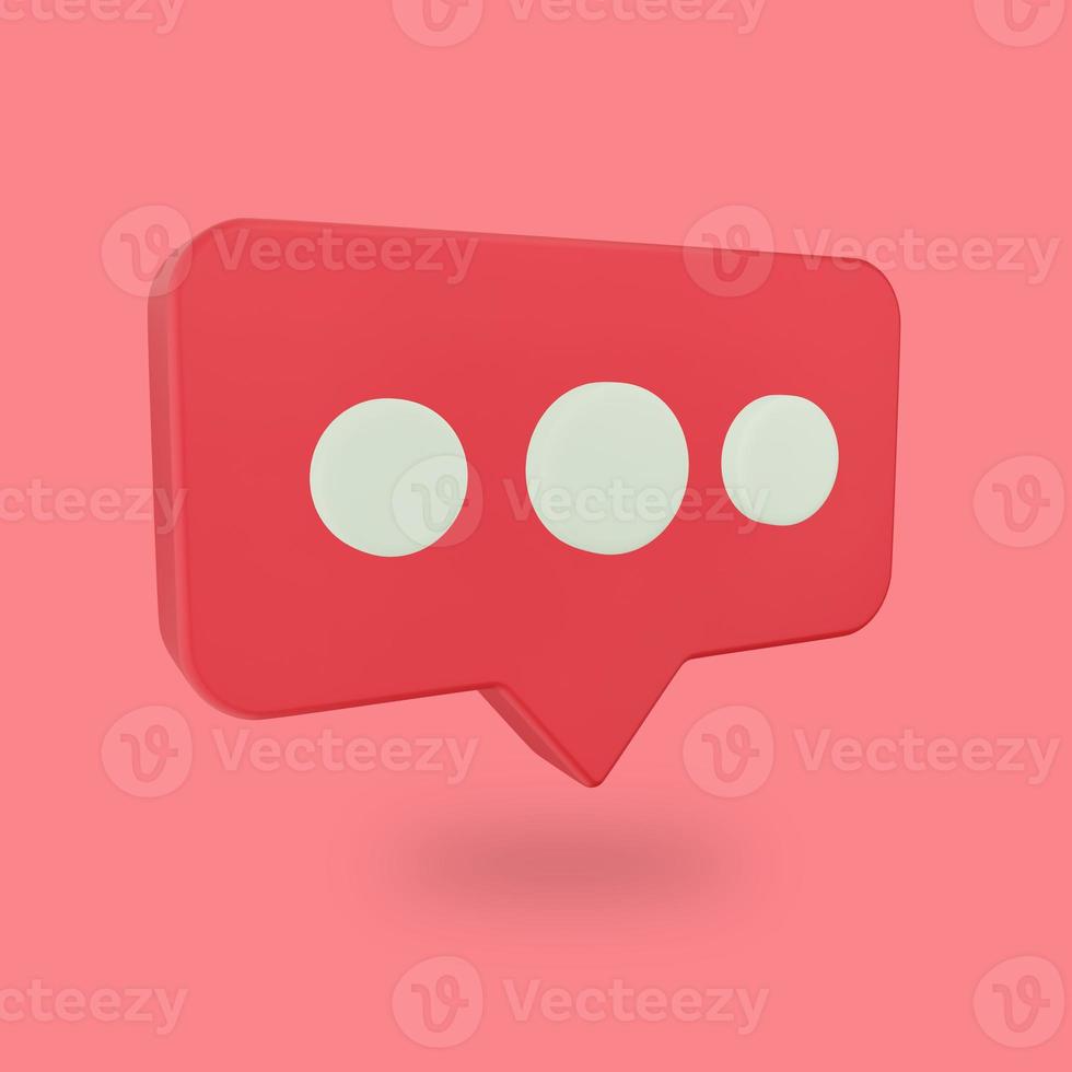 3D Render Red Bubble Chat photo