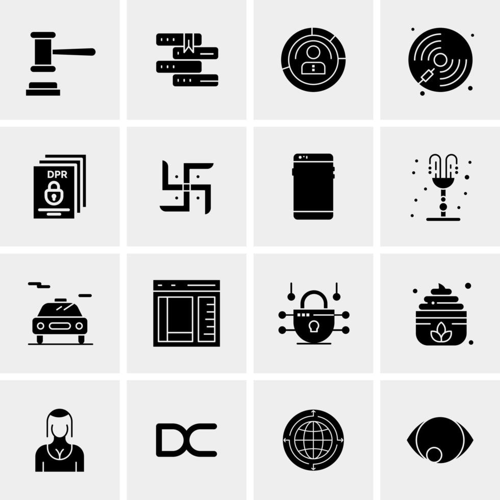 16 iconos de negocios universales vector ilustración de icono creativo para usar en proyectos relacionados con la web y dispositivos móviles