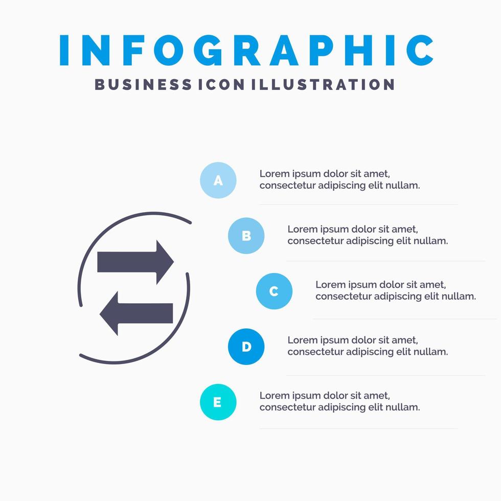 gráfico de cambio intercambio de datos dinero papel infografía plantilla de presentación presentación de 5 pasos vector