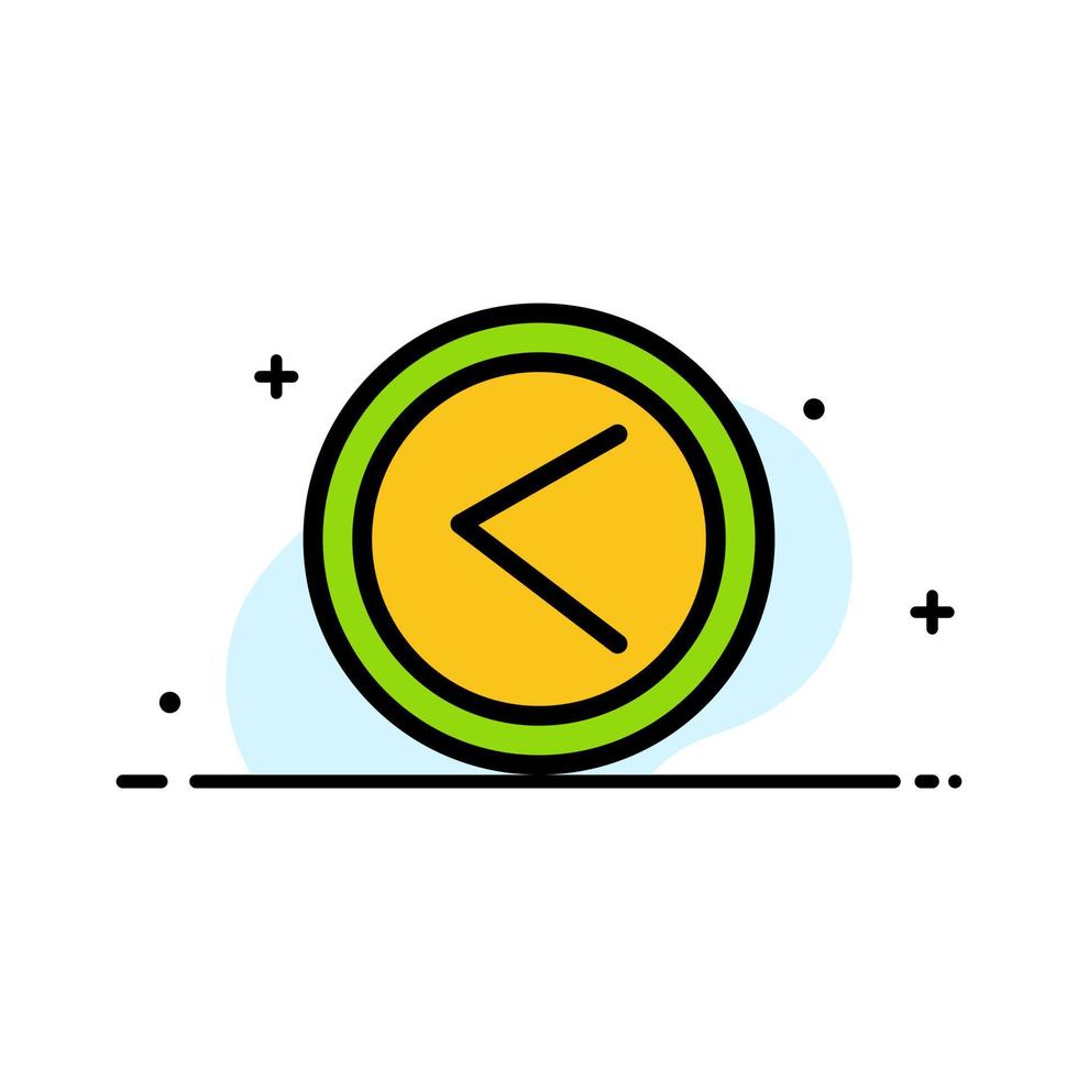 Arrow Interface Left User  Business Flat Line Filled Icon Vector Banner Template