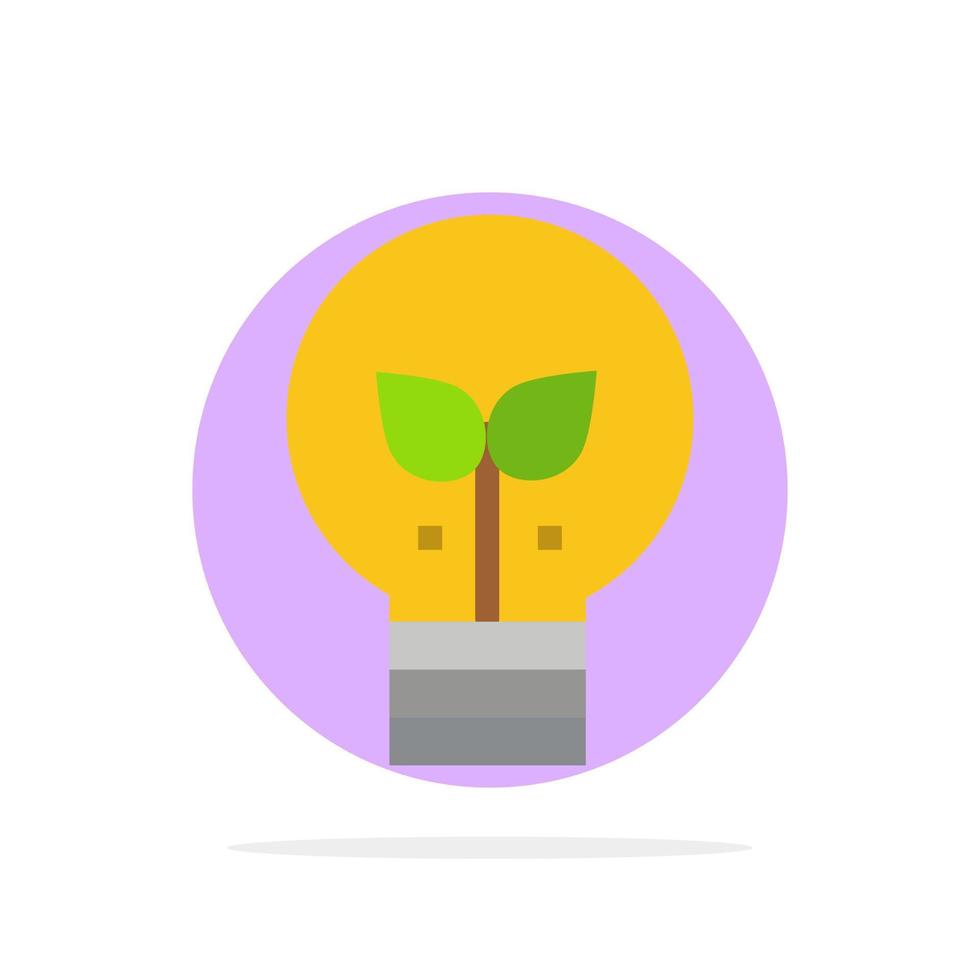 Eco Idea Lamp Light Abstract Circle Background Flat color Icon vector