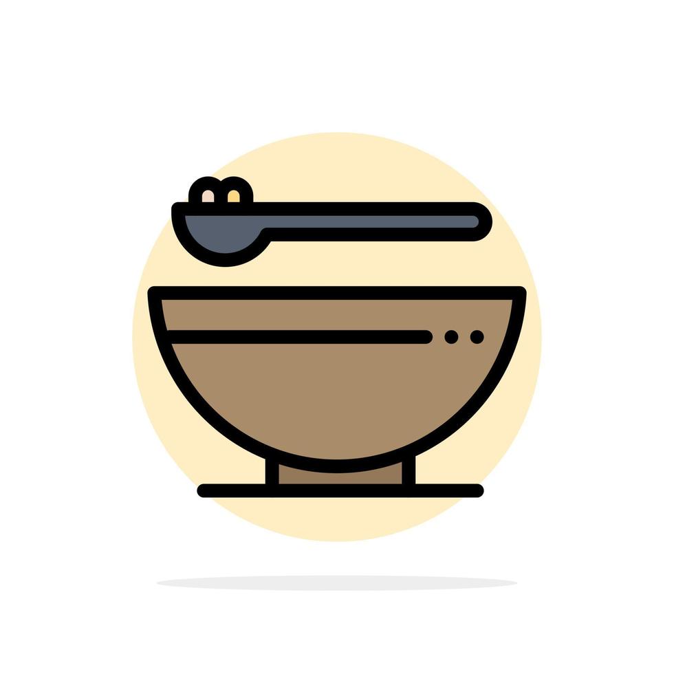 Bowl Food Kitchen Madrigal Abstract Circle Background Flat color Icon vector