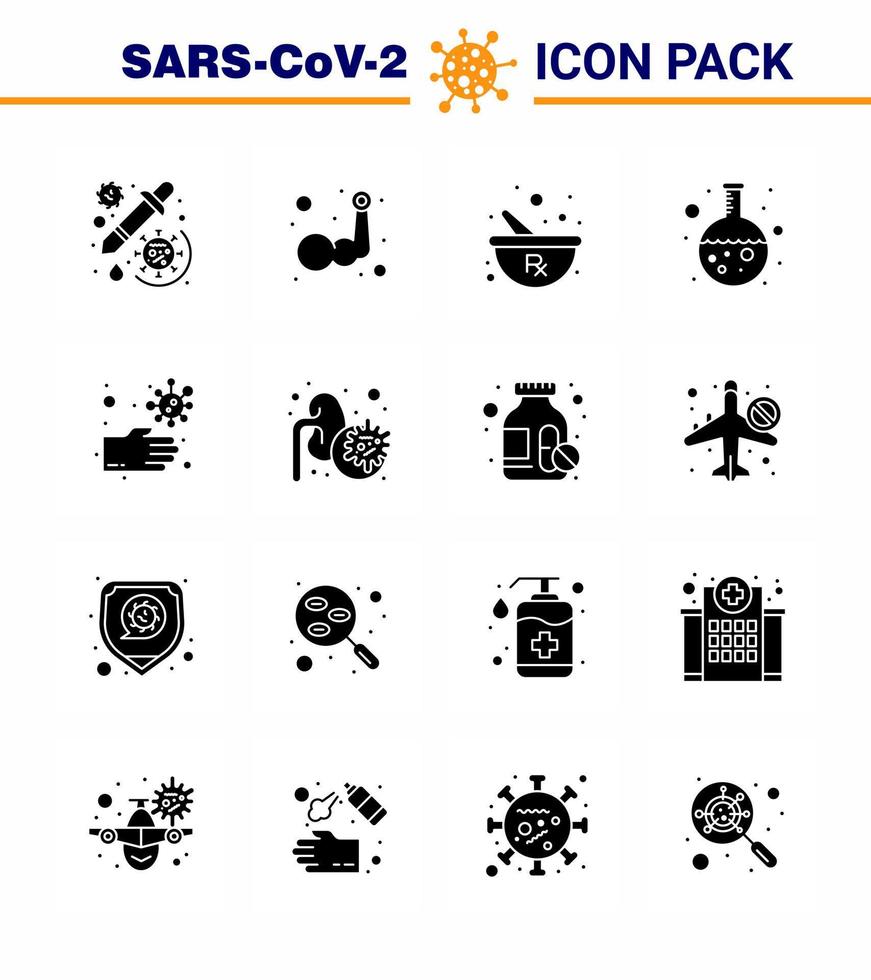 Simple Set of Covid19 Protection Blue 25 icon pack icon included research flask muscle test mixing viral coronavirus 2019nov disease Vector Design Elements