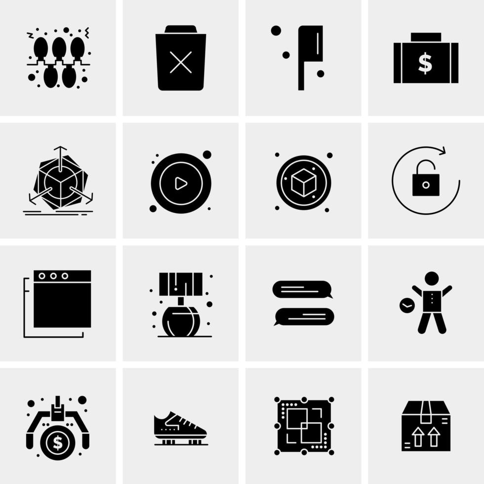 16 iconos de negocios universales vector ilustración de icono creativo para usar en proyectos relacionados con la web y dispositivos móviles