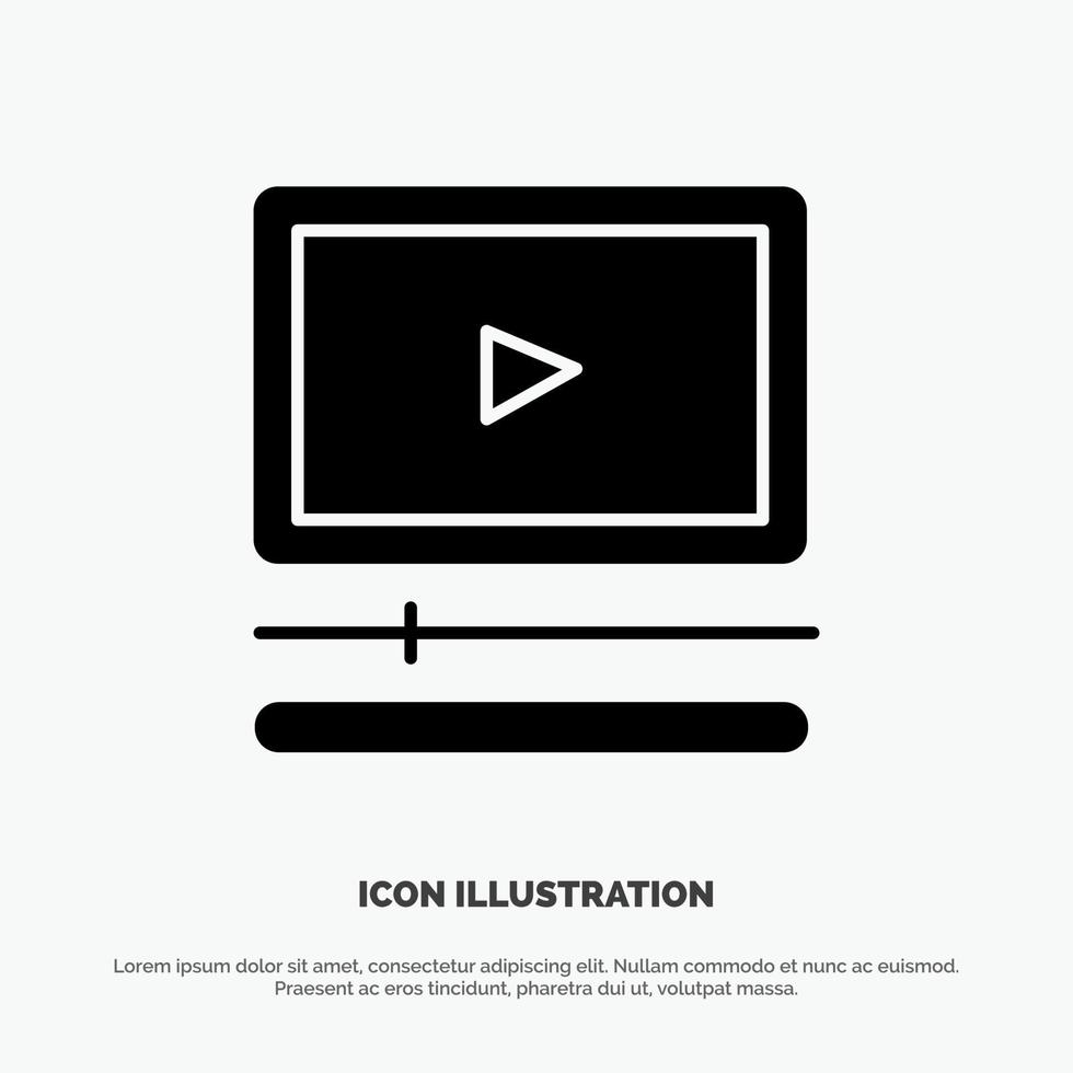 Video Player Audio Mp3 Mp4 solid Glyph Icon vector