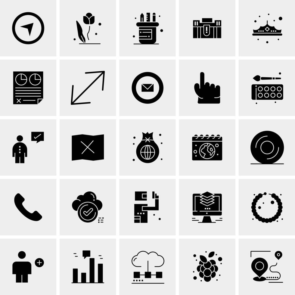 25 iconos de negocios universales vector ilustración de icono creativo para usar en proyectos relacionados con la web y dispositivos móviles