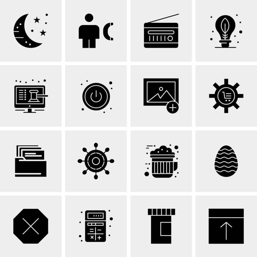 16 iconos de negocios universales vector ilustración de icono creativo para usar en proyectos relacionados con la web y dispositivos móviles