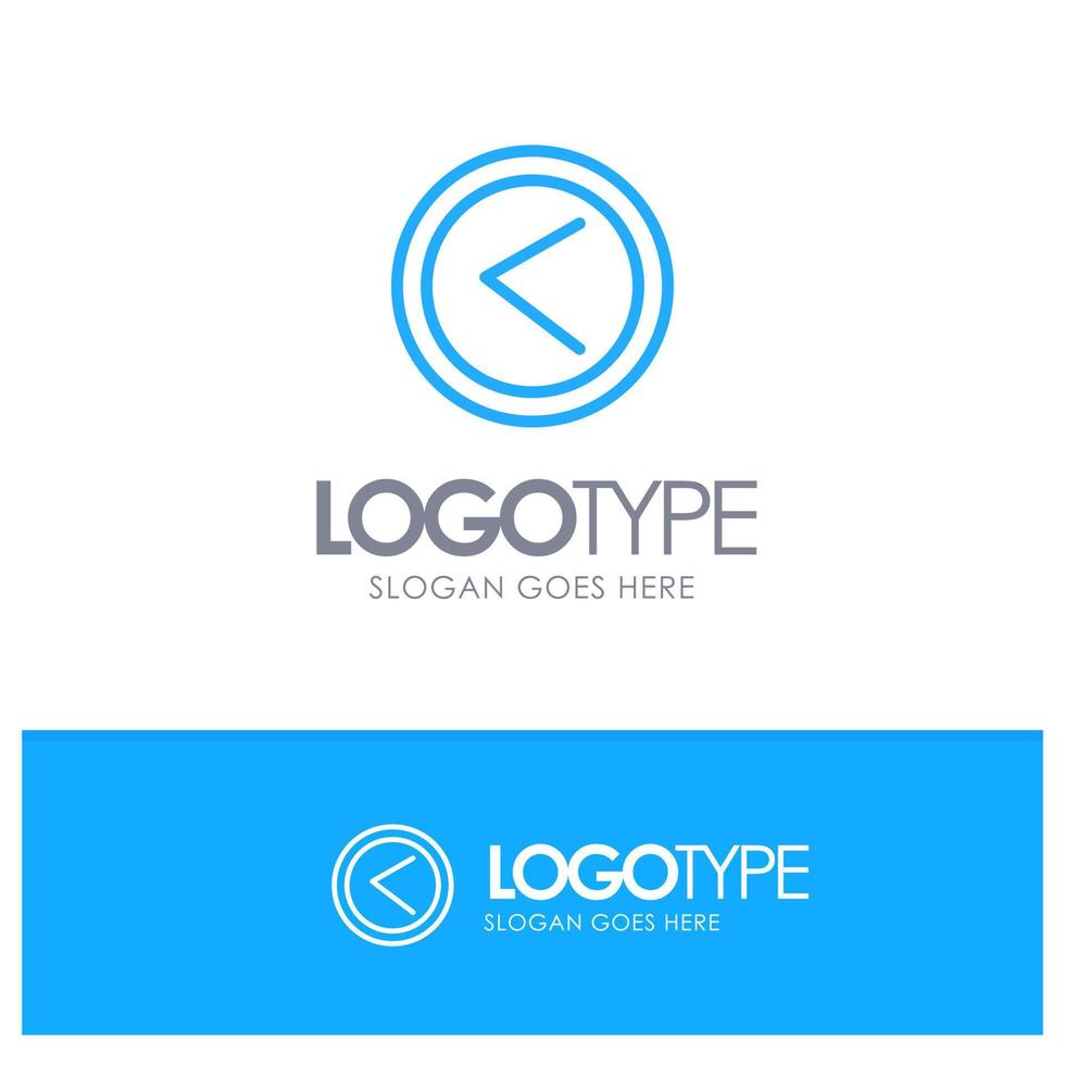 Arrow Interface Left User Blue Outline Logo Place for Tagline vector