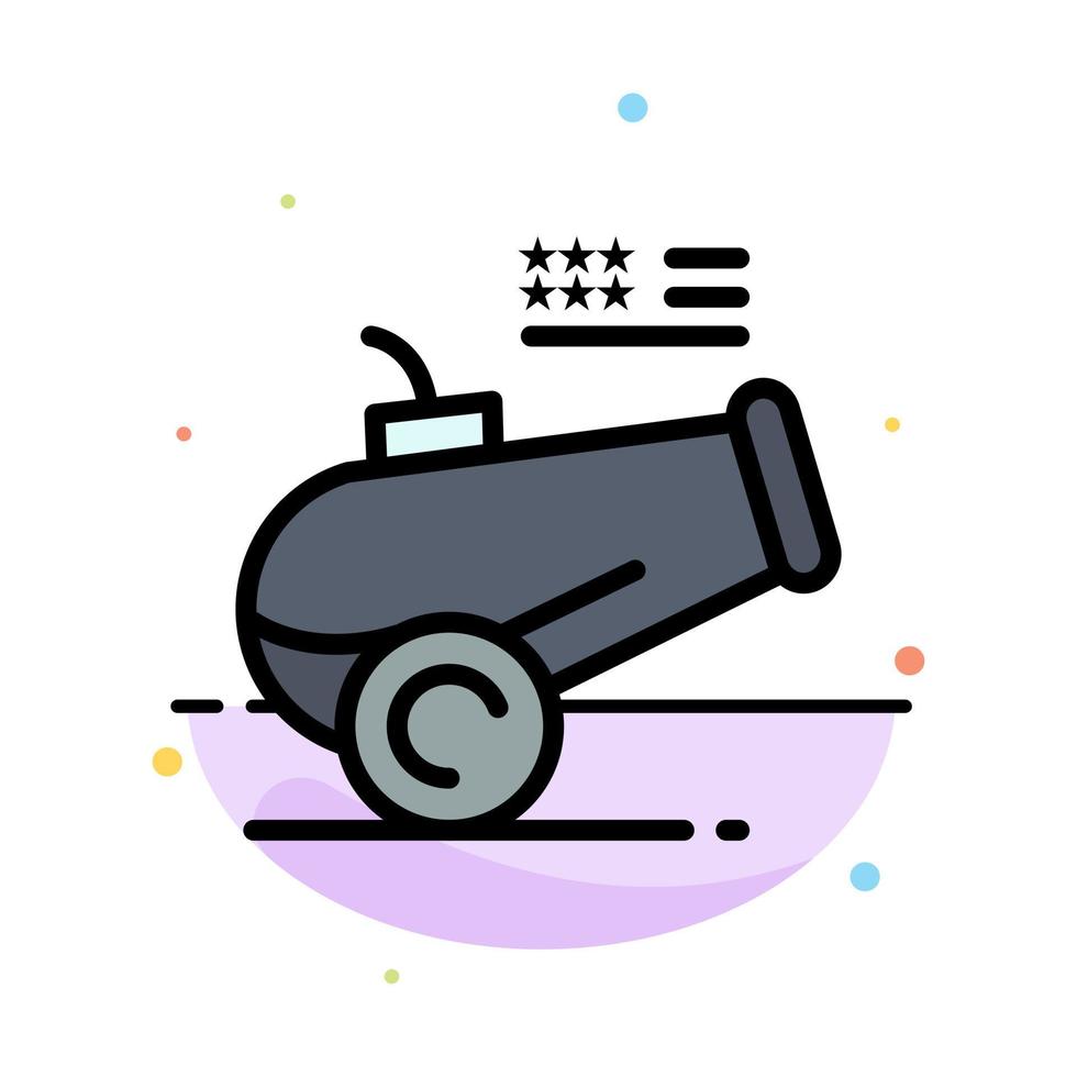 Big Gun Cannon Howitzer Mortar Abstract Flat Color Icon Template vector