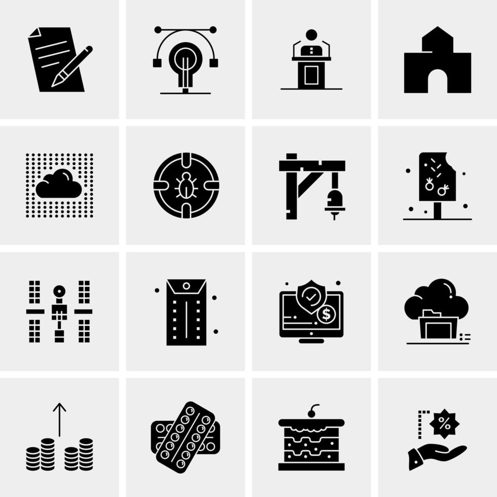 16 Universal Business Icons Vector Creative Icon Illustration to use in web and Mobile Related project