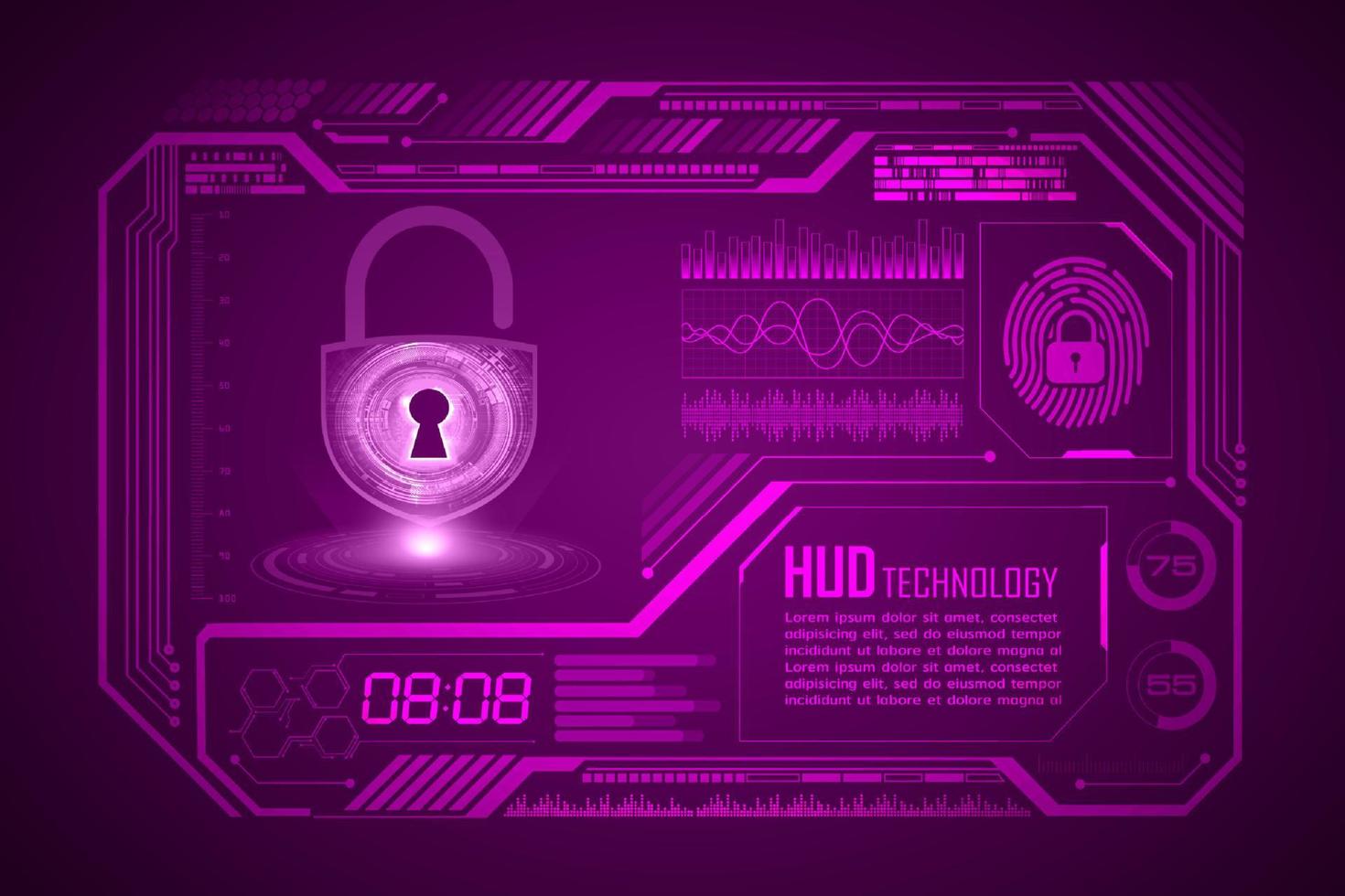 Modern HUD Technology Screen Background vector