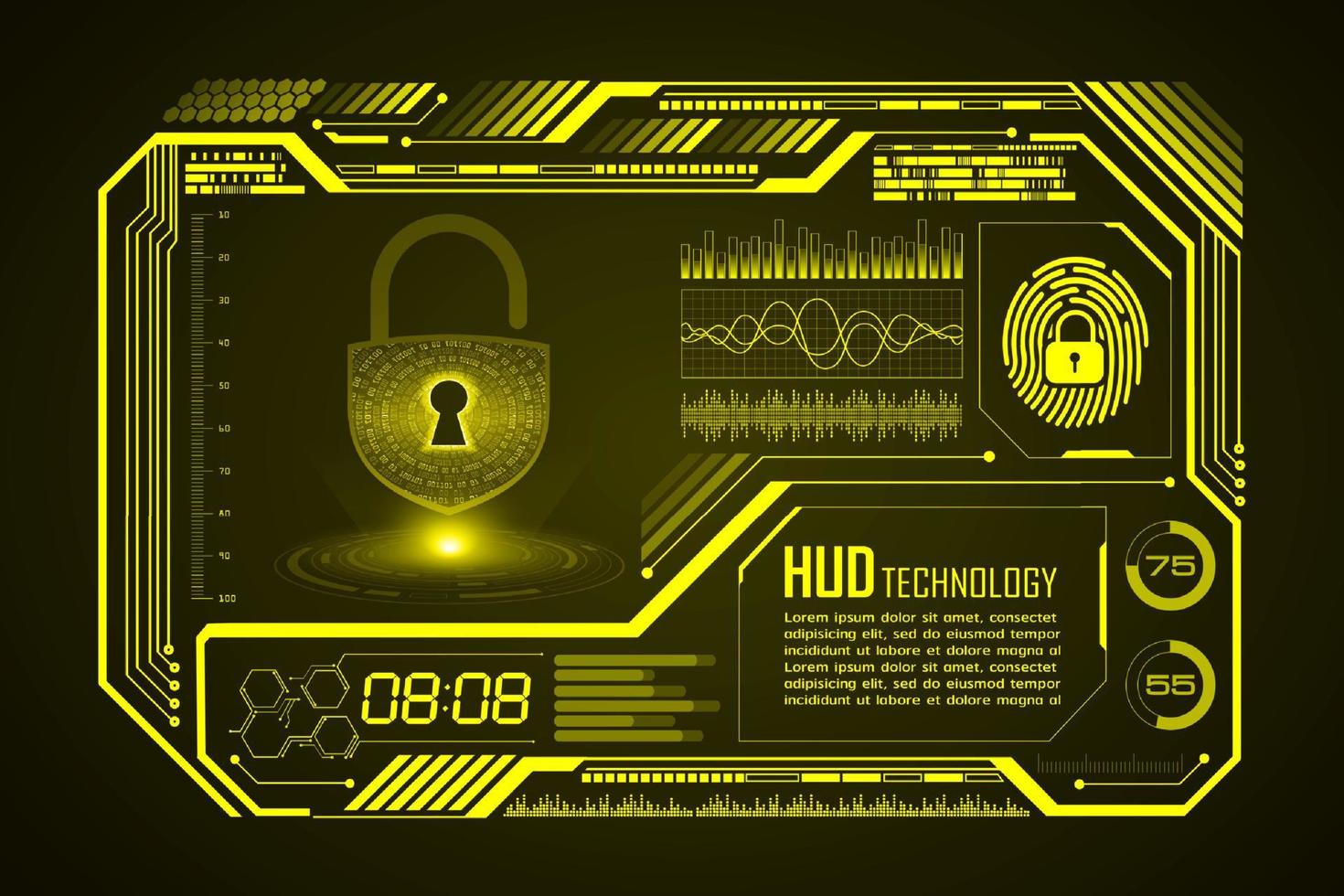 Modern HUD Technology Screen Background vector