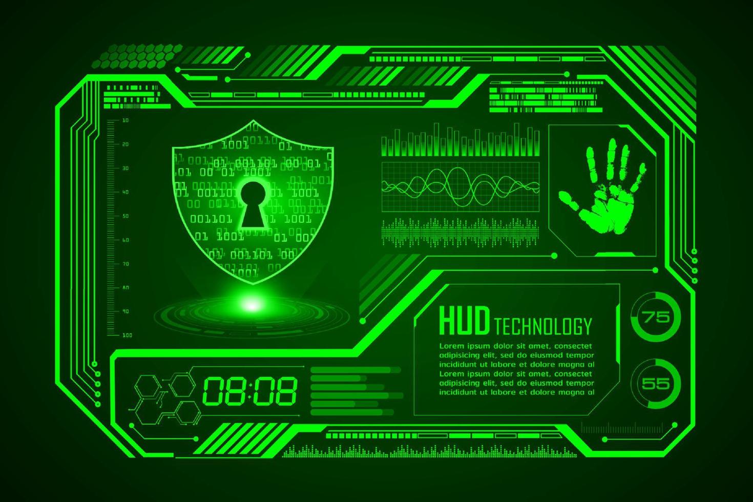 Modern HUD Technology Screen Background vector