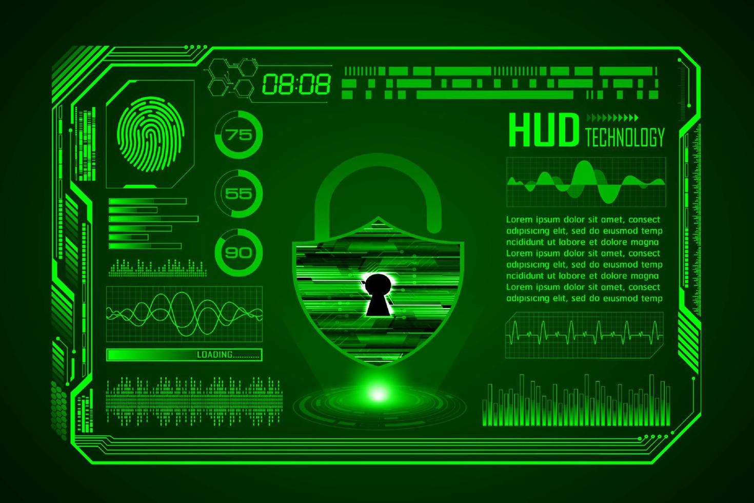 Modern HUD Technology Screen Background vector