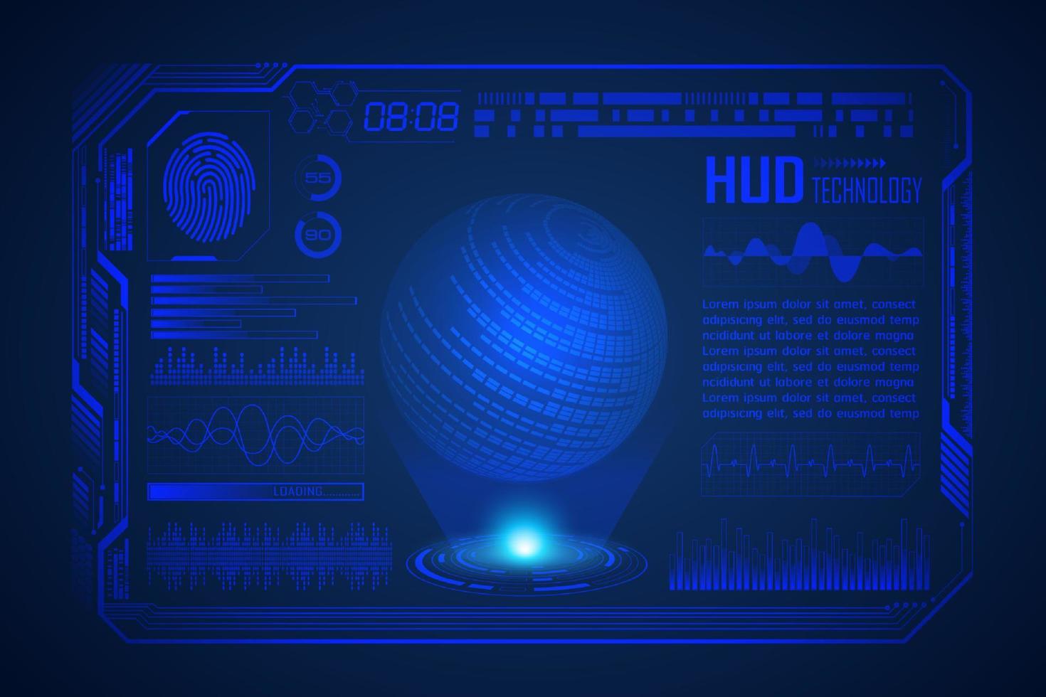 Modern HUD Technology Screen Background vector