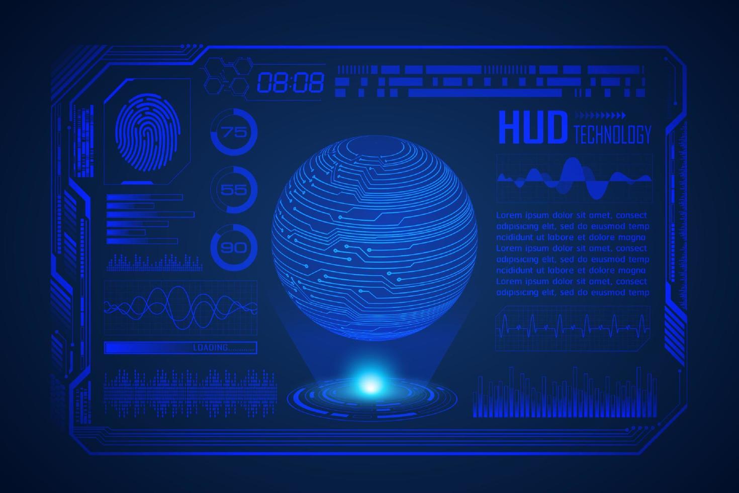 Modern HUD Technology Screen Background vector