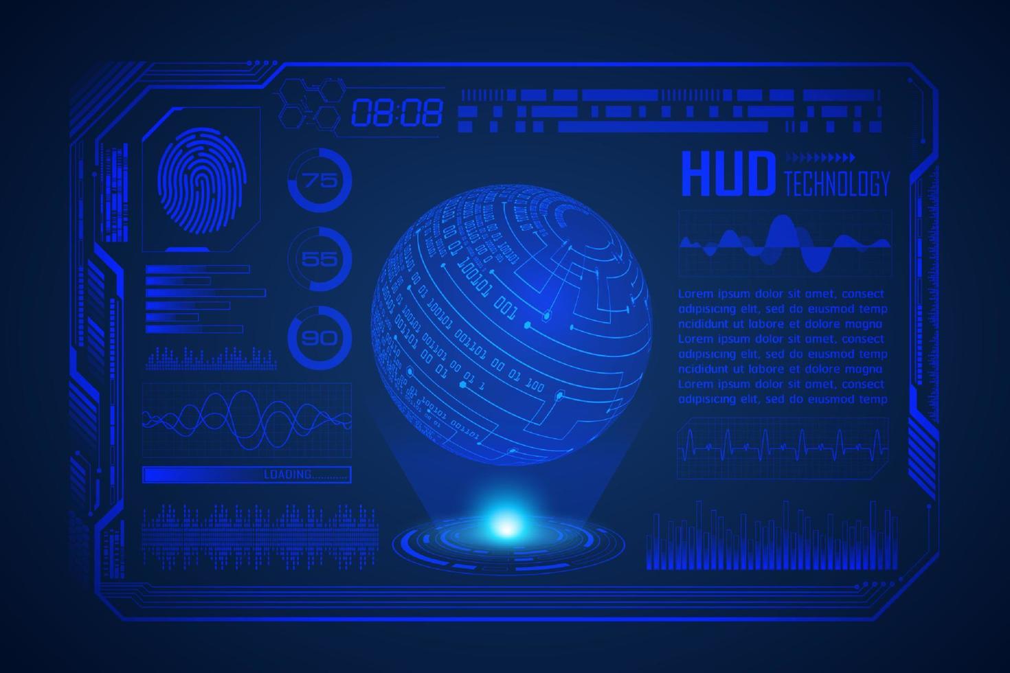 Modern HUD Technology Screen Background vector