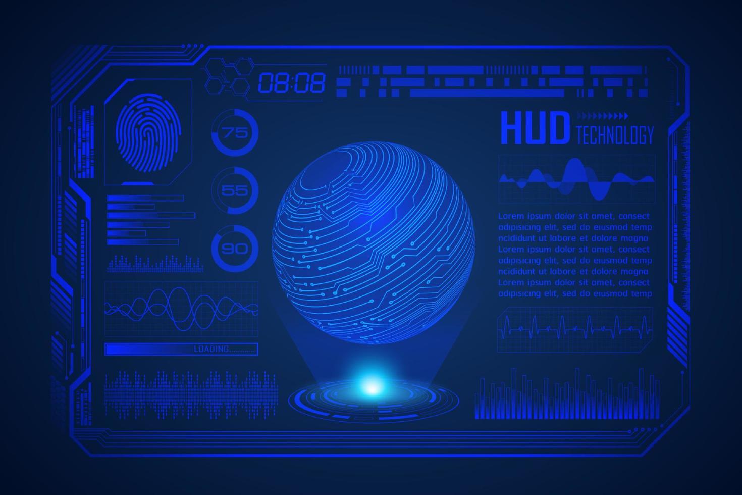 Modern HUD Technology Screen Background vector