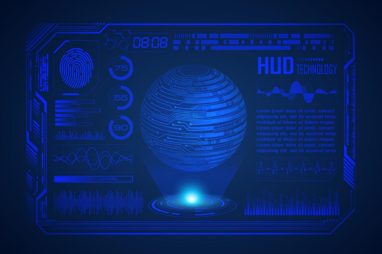 Modern HUD Technology Screen Background vector