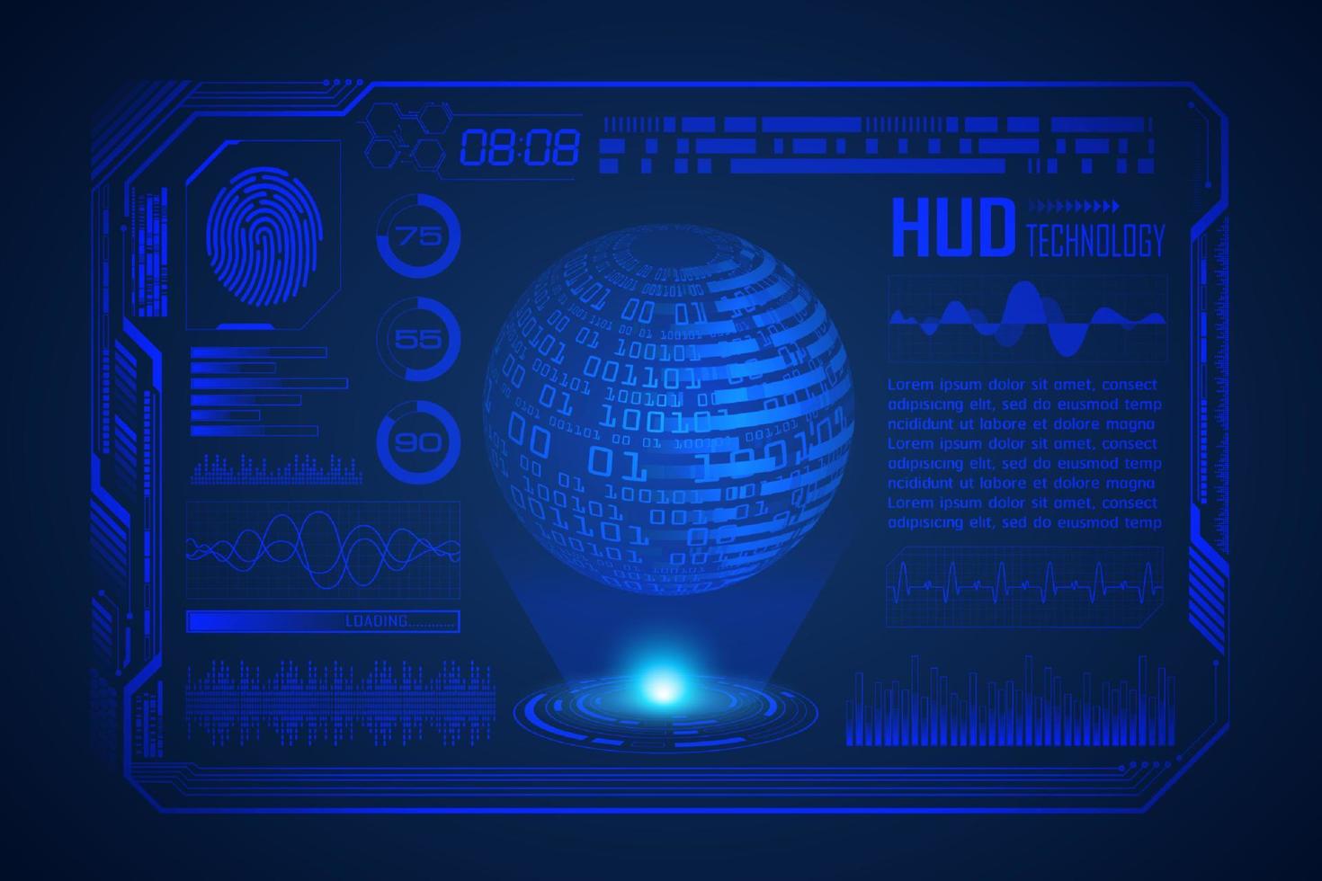 Modern HUD Technology Screen Background vector