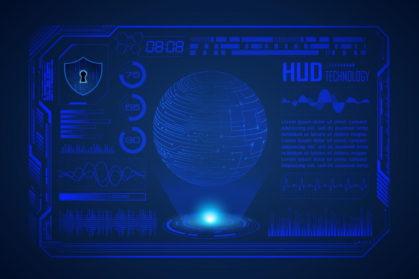 Modern HUD Technology Screen Background vector