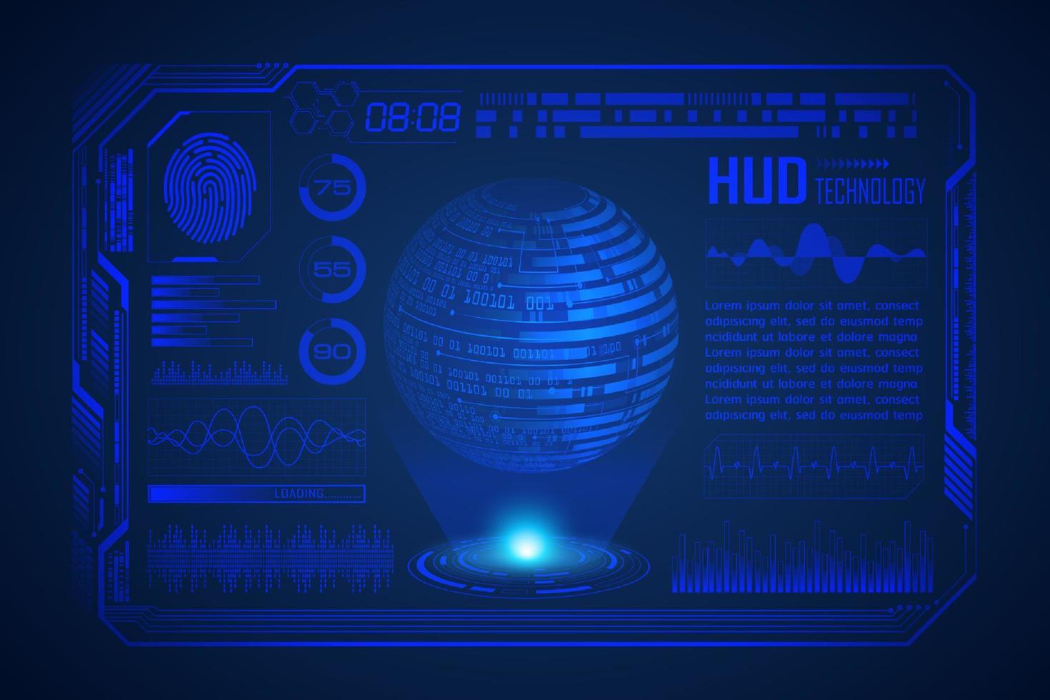 Modern HUD Technology Screen Background vector