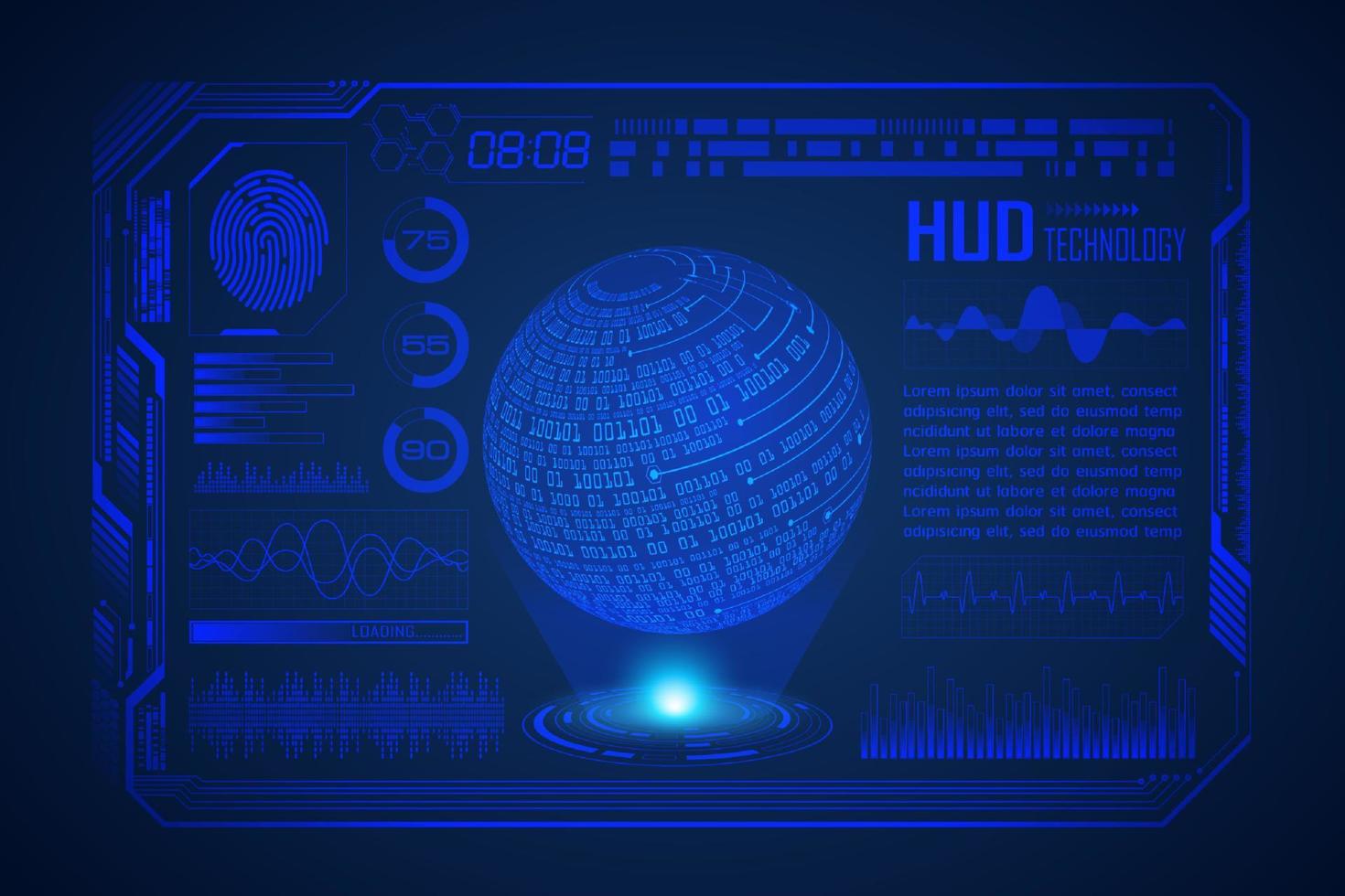 Modern HUD Technology Screen Background vector