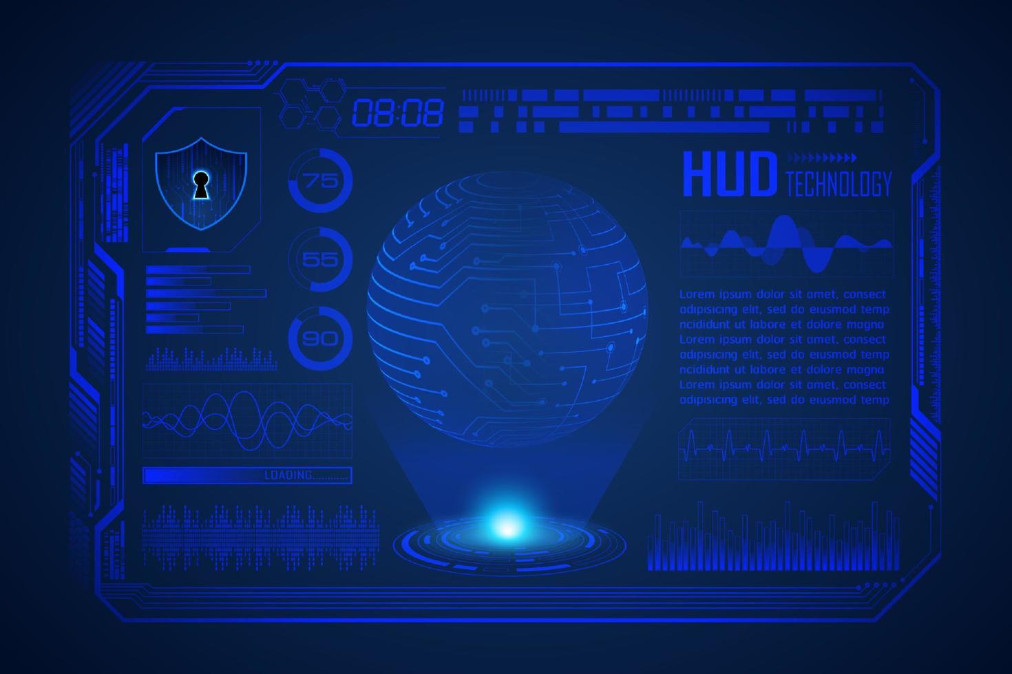 Modern HUD Technology Screen Background vector