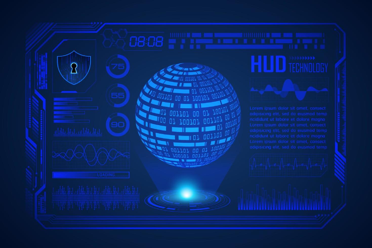 Modern HUD Technology Screen Background vector