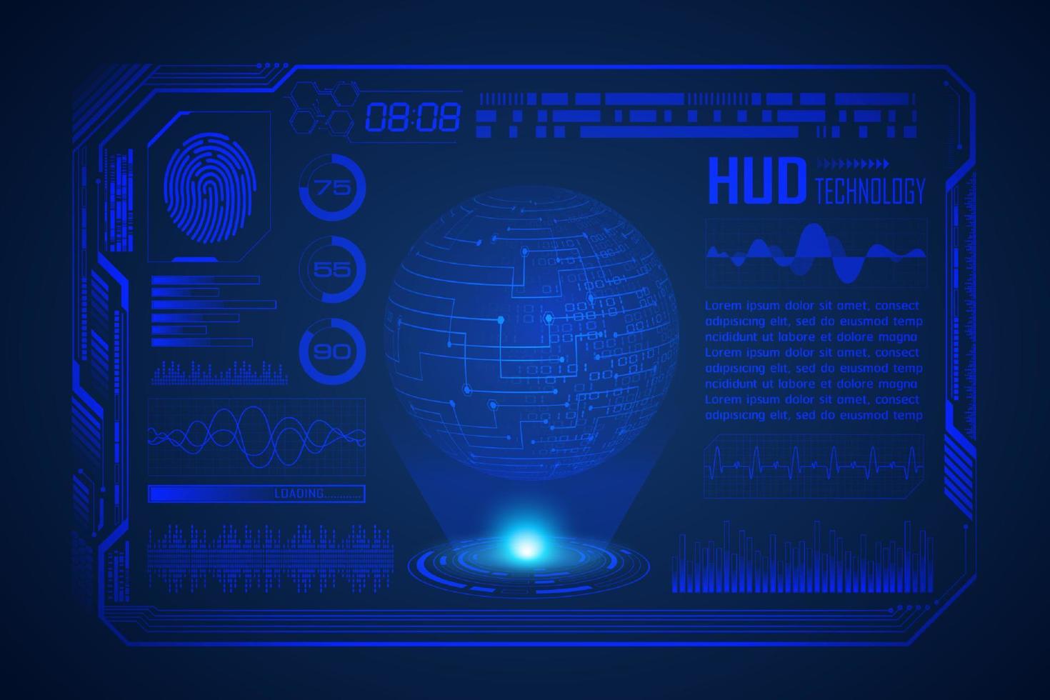 Modern HUD Technology Screen Background vector