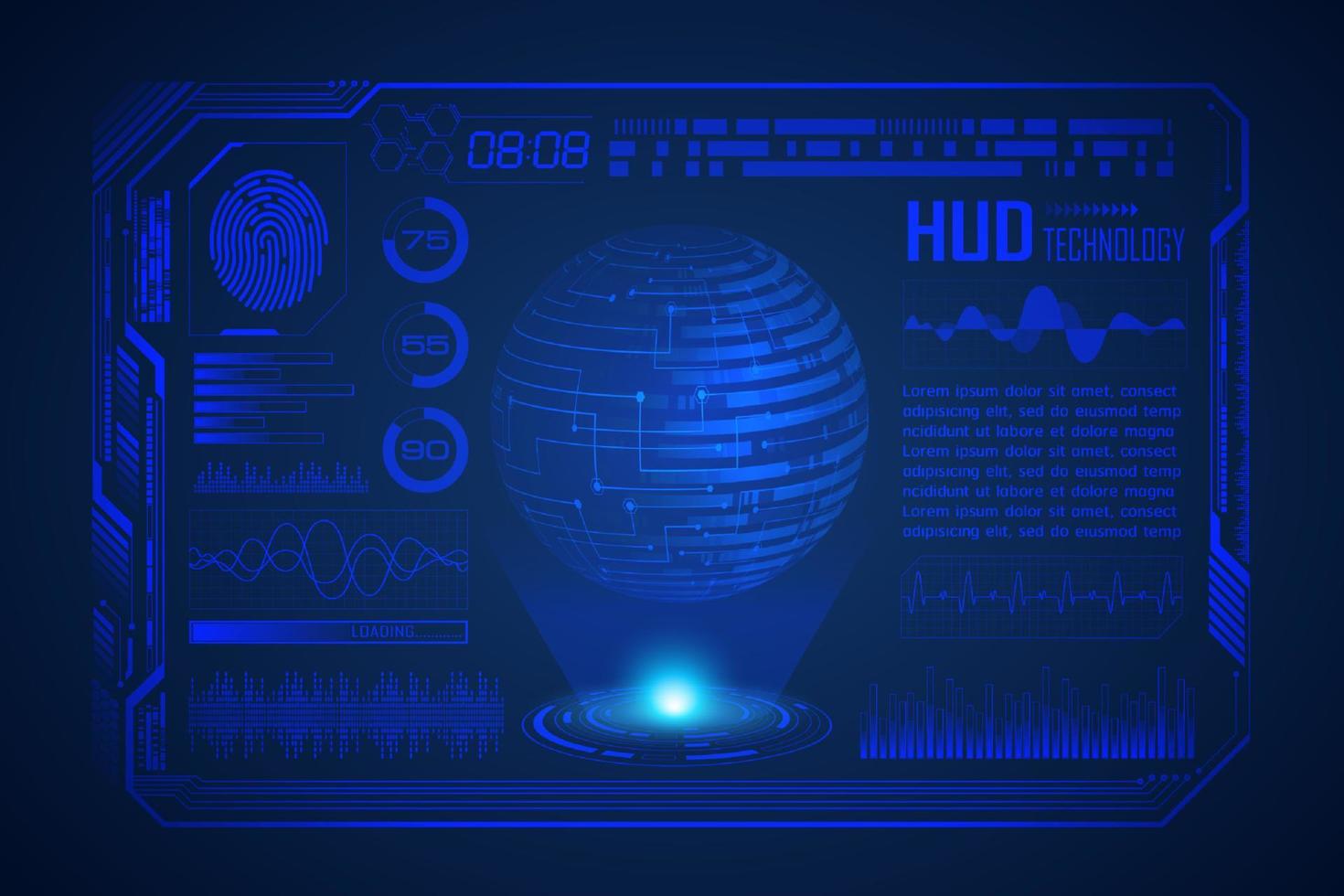 Modern HUD Technology Screen Background vector