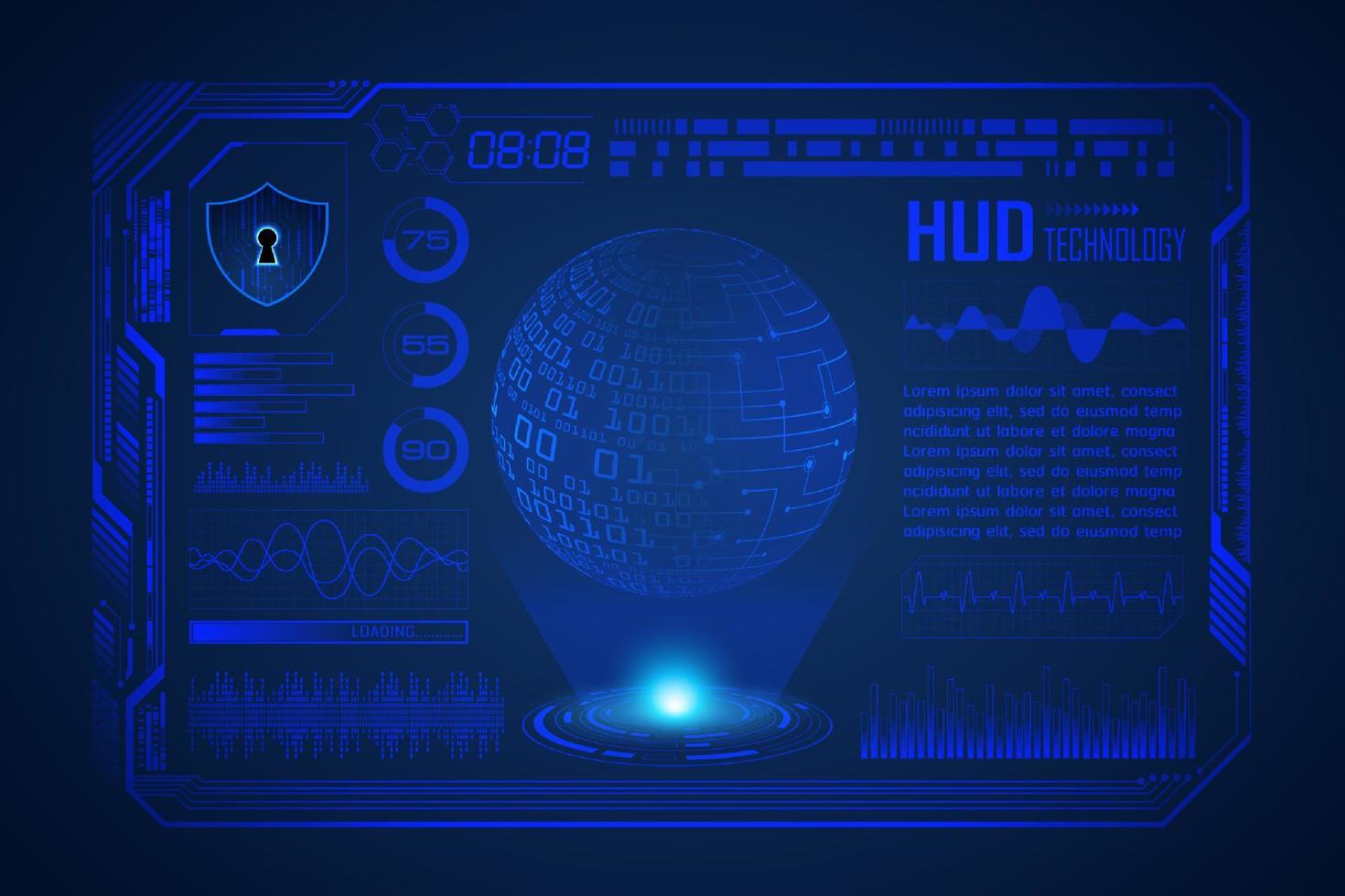 Modern HUD Technology Screen Background vector