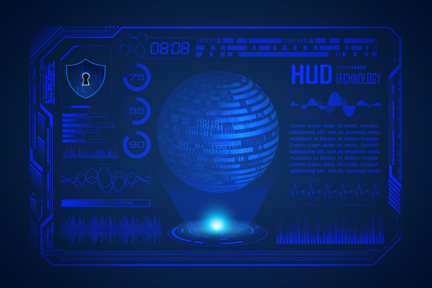 Modern HUD Technology Screen Background vector