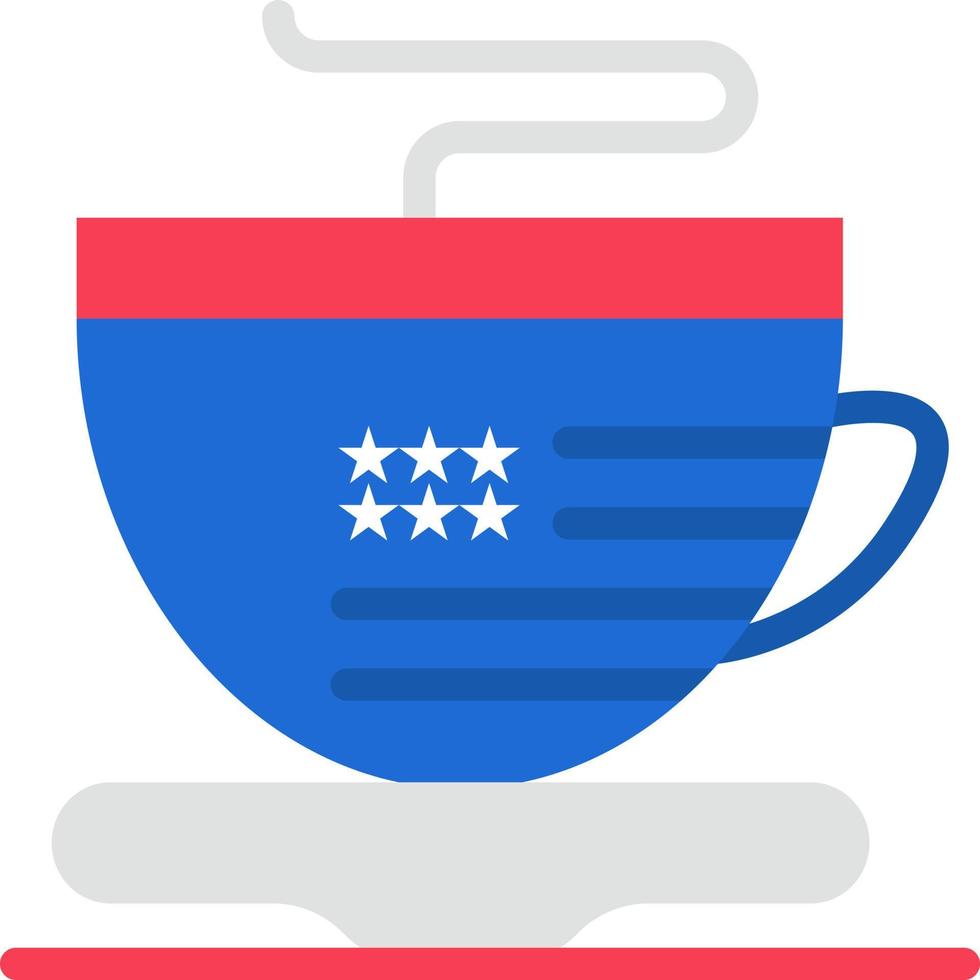 taza de té café usa color plano icono vector icono banner plantilla