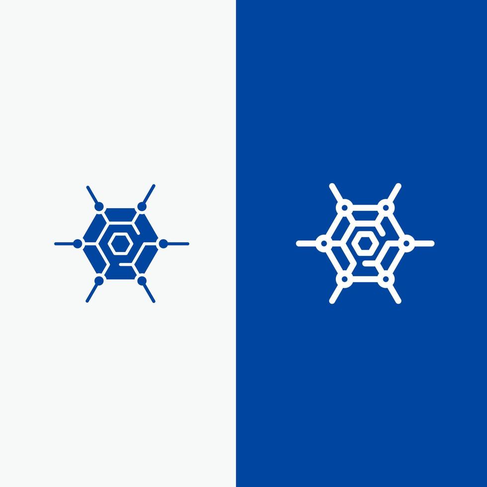 Decentralized Network Technology Line and Glyph Solid icon Blue banner Line and Glyph Solid icon Blue banner vector