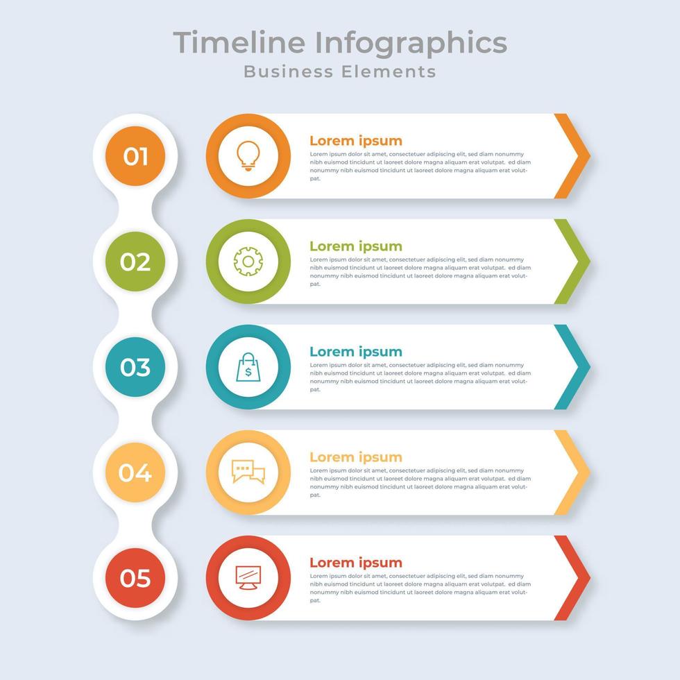 gráfico de proceso de visualización de datos comerciales. gráfico de diagrama abstracto con pasos, opciones para infografía vector