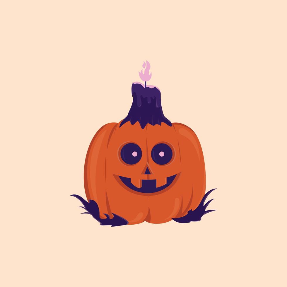 vela con calabaza vector