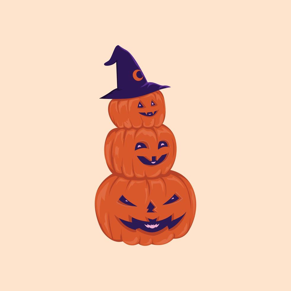 halloween 3 calabazas vector