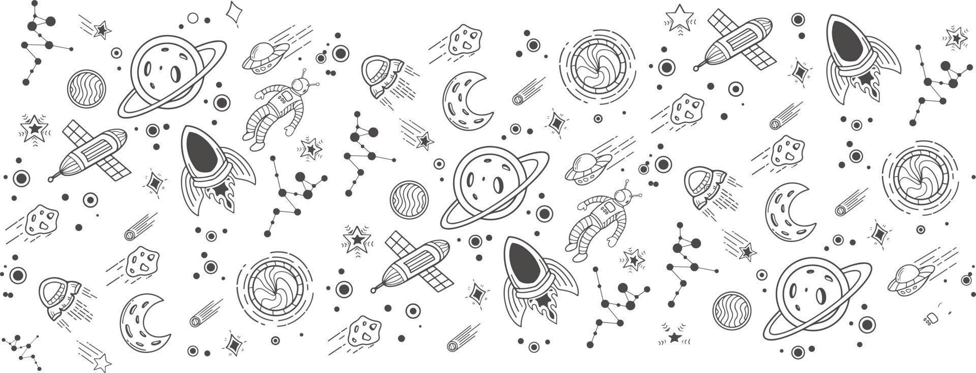 Background space illustration line art vector