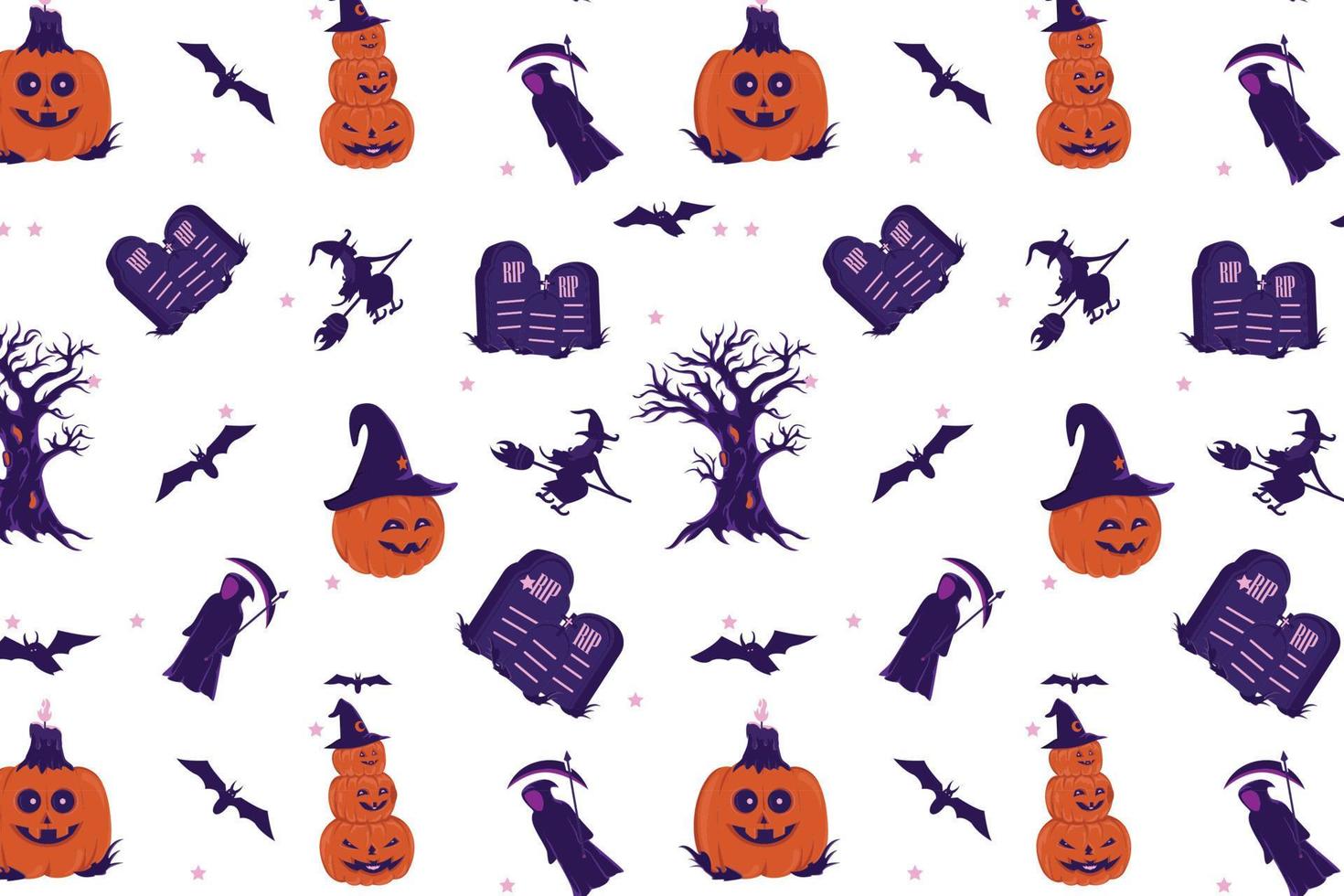 Seamless halloween pattern illustration vector