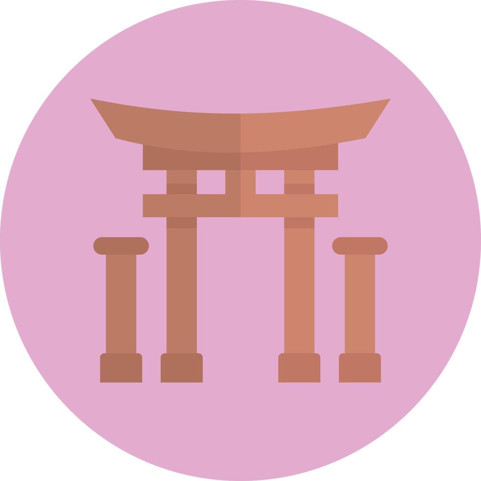 Ilustración de vector de puerta torii en un fondo. Símbolos de calidad premium. Iconos vectoriales para concepto y diseño gráfico.