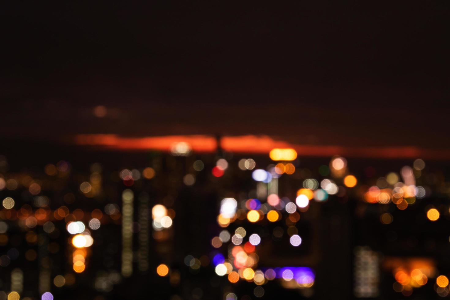 Evening city out of focus photo