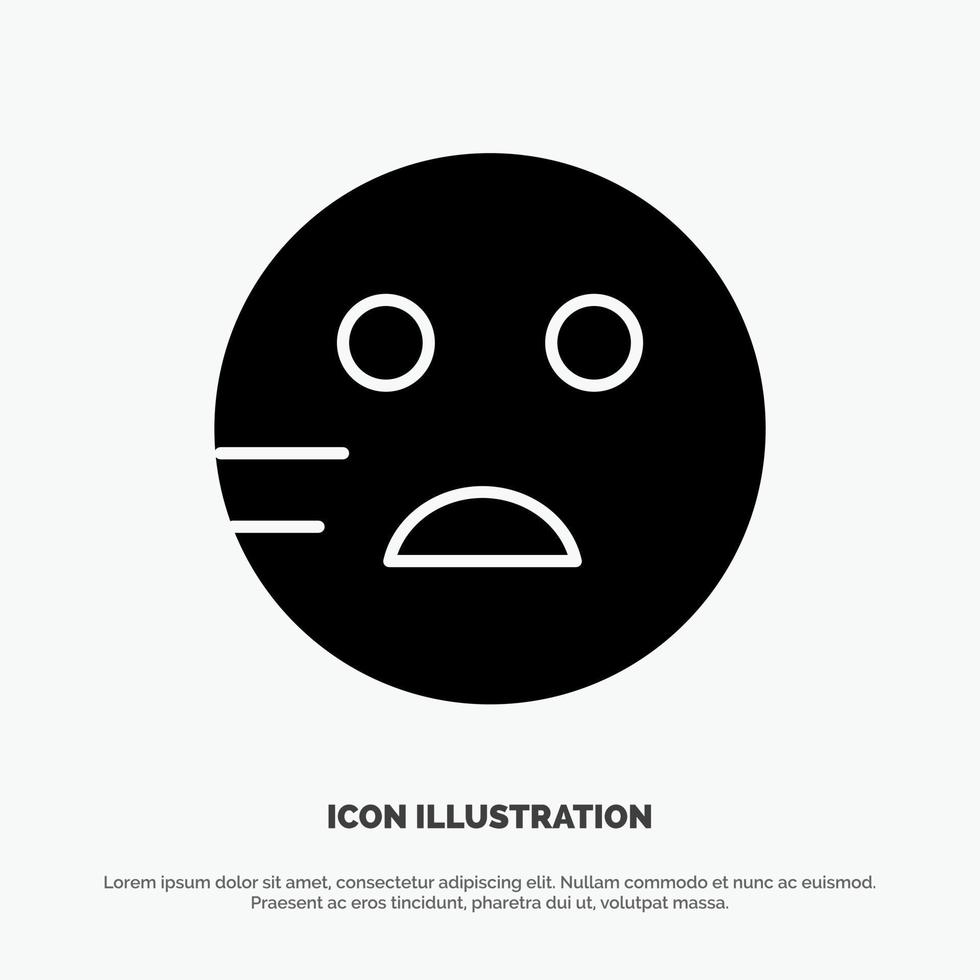 Sad Emojis School solid Glyph Icon vector