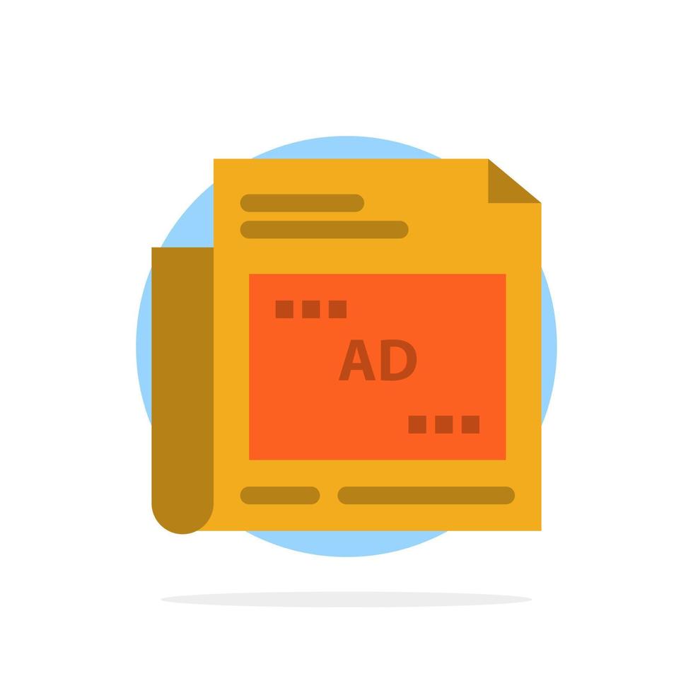 Newspaper Ad Paper Headline Abstract Circle Background Flat color Icon vector