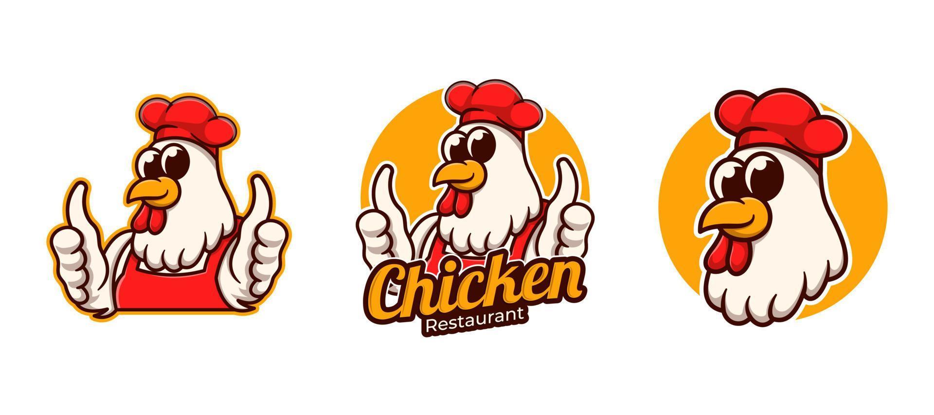 dibujos animados de logotipo de restaurante de pollo vector