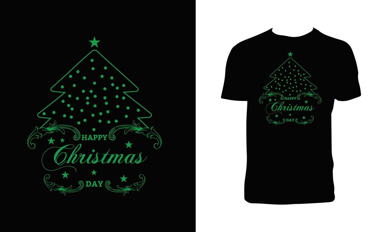 diseño de camiseta decorativa de feliz navidad vector