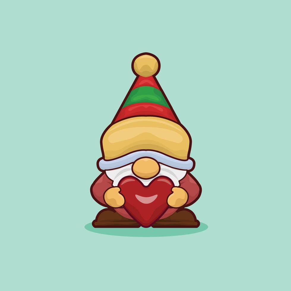 Christmas Gnome with Love Illustration vector