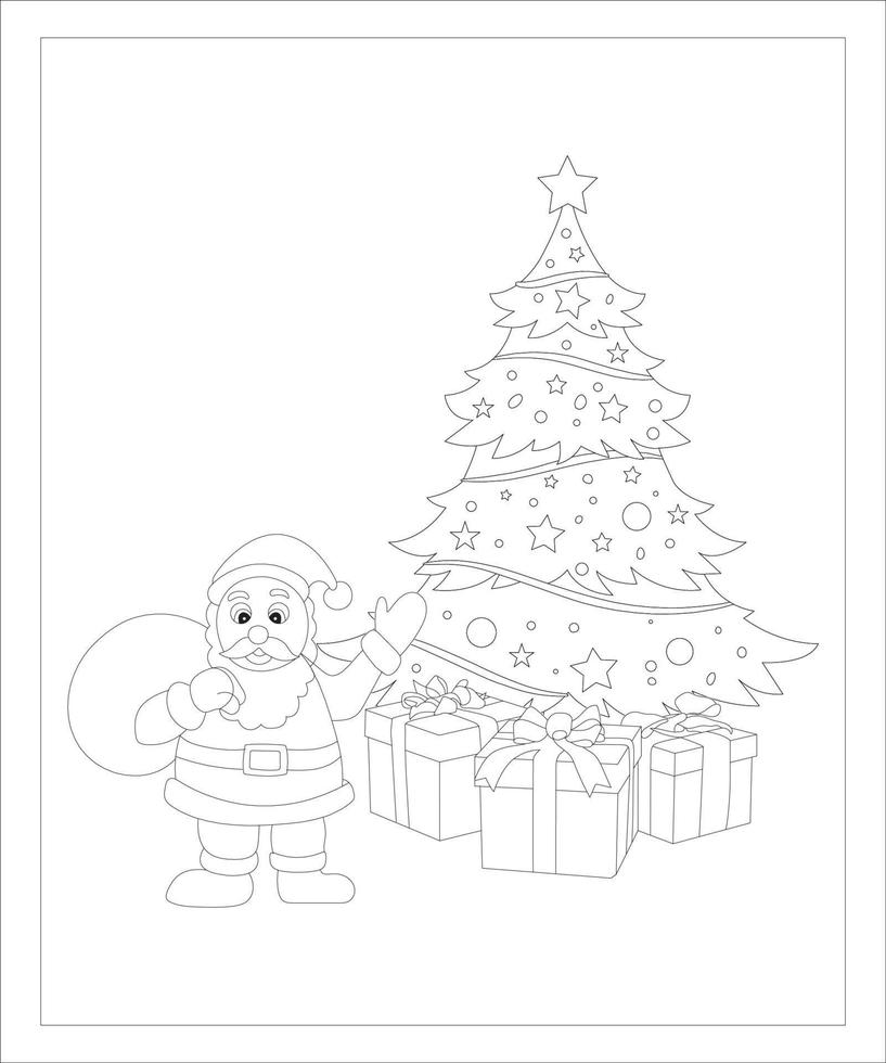 christmas coloring page vector