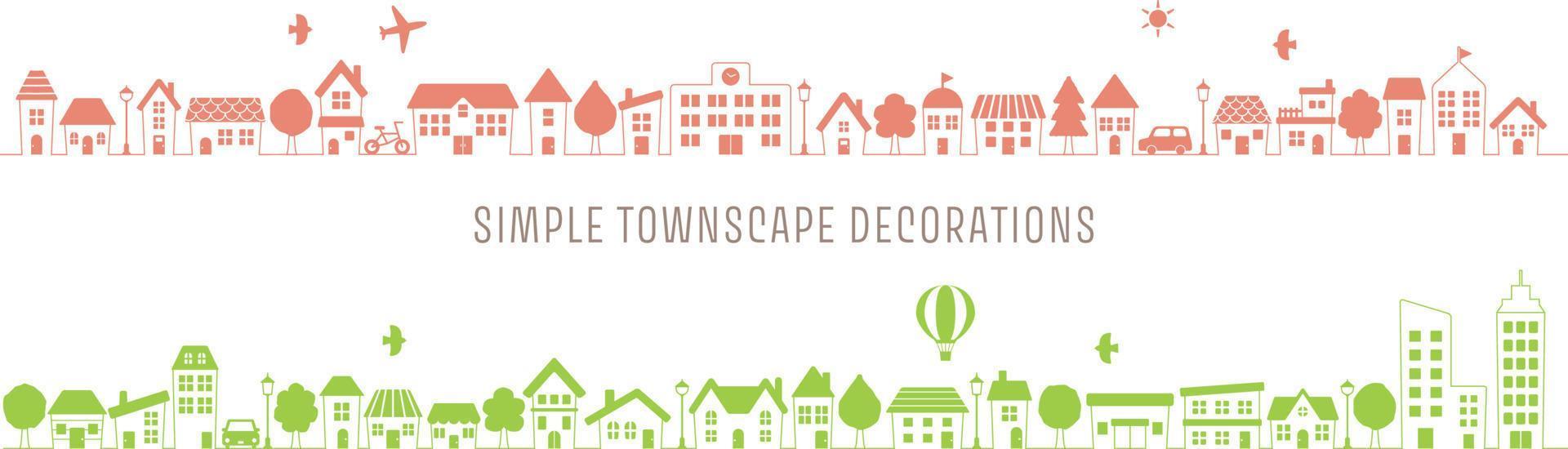 Simple townscape decorations. vector illustration